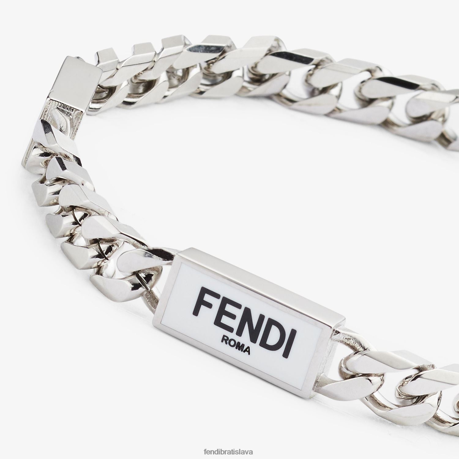 šperky Fendi kovový náramok striebro muži 8NT4Z82702